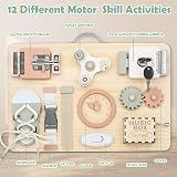 Joyreal Wooden Busy Board for Toddlers 12 Activities Montessori Travel Toy view 2