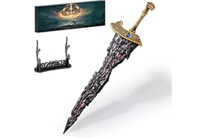 RACEROCKET Eldens Rings Maliketh's Black Blade Sword Model – 11.8-Inch Metal Craft Sword, Peripheral Prop with Display Stand, Action Figure Collectible Toy, Desk Decor, Gift