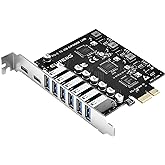 ELUTENG PCI-E to USB 3.0 Expansion Card 5Gbps 8-Port 2 Type-C+ 6 x Type-A Support Windows 11/10/ 8.1/8/ 7/ XP/Vista, Internal