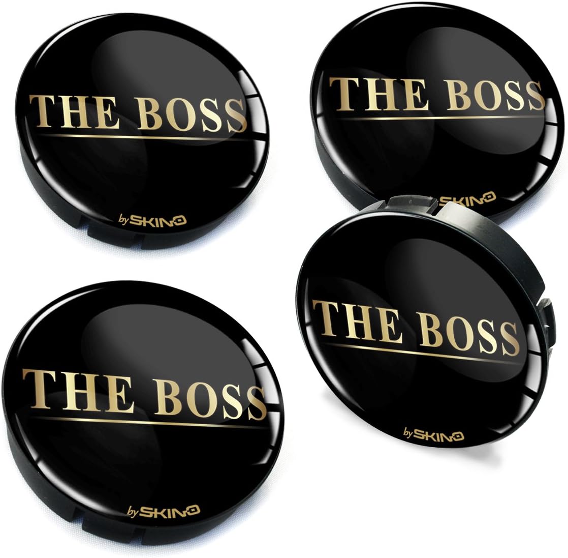 SkinoEu® 4 x 60mm 3D Gel Car Wheel Centre Universal Rims Hub Center Caps Vehicle Auto Tuning Emblem The Boss Gloss C 47