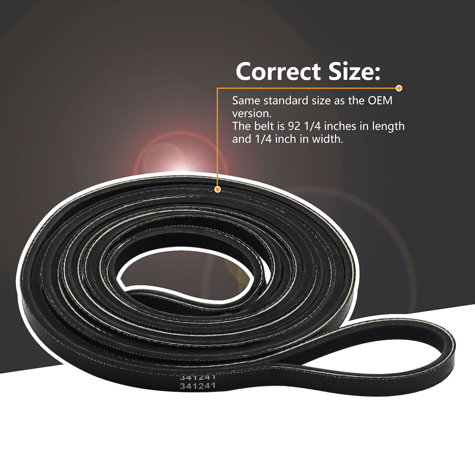 8066184 Dryer Motor Pulley & 341241 Dryer Drum Belt by AMI PARTS Compatible with Whirlpool Maytag Kenmore Dryer -Replaces AP6011686