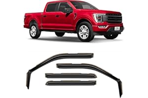 Voron Glass in-Channel Extra Durable Rain Guards for Ford F150 2021-2026 SuperCrew, Window Deflectors, Vent Window Visors, 4 Pieces - 200664