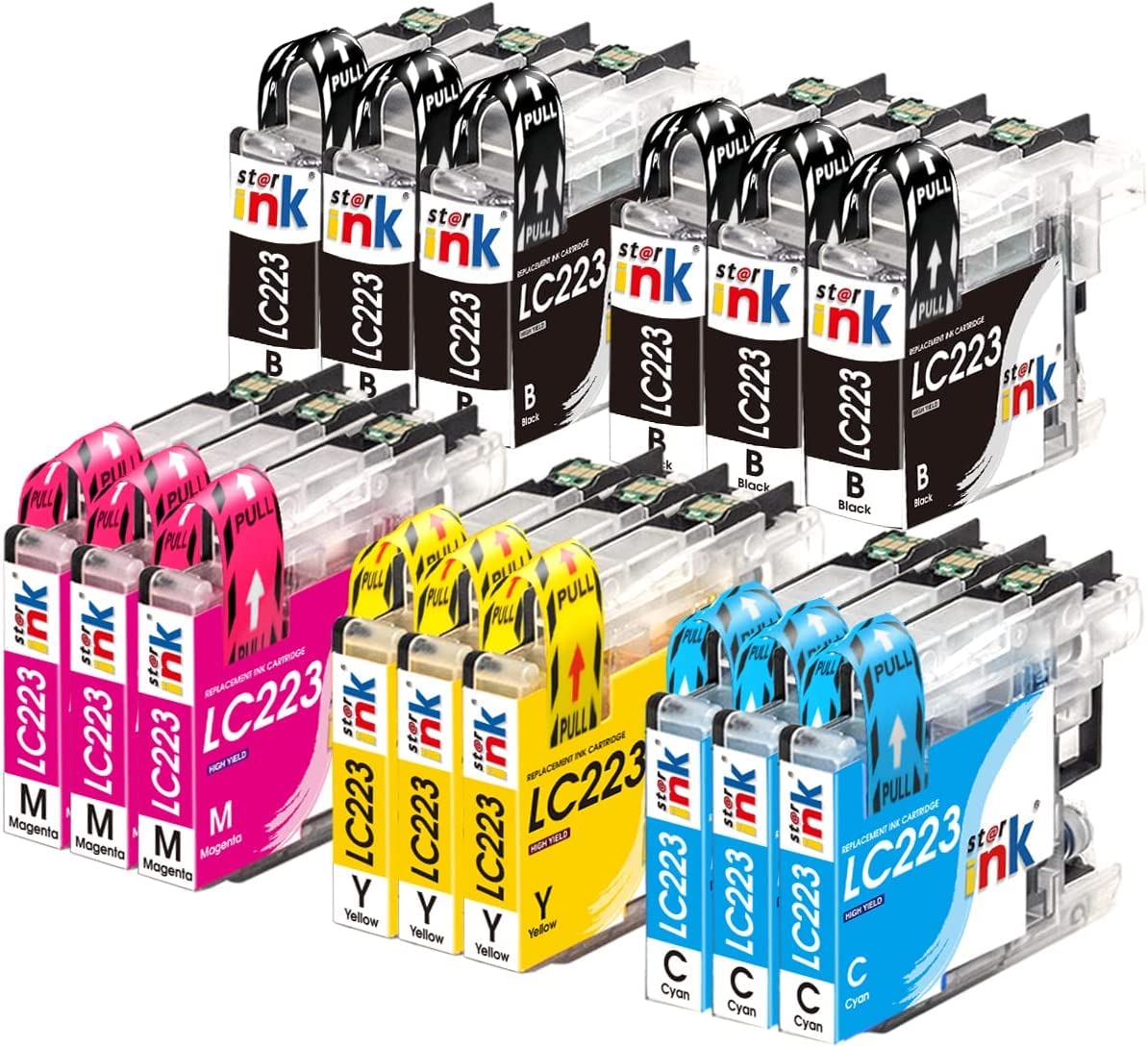 LC223 Ink Cartridges Compatible with Brother LC221 LC223 for Brother MFC-J4420DW MFC-J5320DW MFC-J4620DW MFC-J5625DW MFC-J480DW MFC-J4625DW DCP-J562DW DCP-J4120DW MFC-J5620DW 15Pack