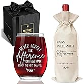 Retirement Wine Glass Gifts for Women Men, Enjoy the Next Chapter, Retirements wine glass & Wine Bag Set Present for Her Him, Coworker, Friend, Teacher, Nurse, Boss, Sisters, Mom, Dad -15 oz -32