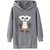 Sweatshirts for Girls Kids Hoodies Hooded Pullover Fuzzy Cute Owl