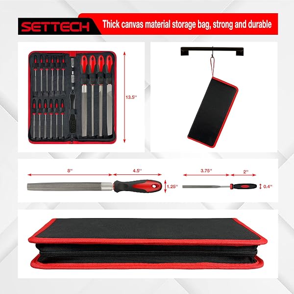 SETTECH 31PCS METAL & WOOD FILE RASP SET, HALF-ROUND/ROUND/TRIANGLE/FLAT 4PCS LARGE TOOLS, 14PCS NEEDLE FILES AND A PAIR OF ELECTRIC FILES, 1PC BRUSH, 1PC WORKING GLOVES AND 10PCS EMERY PAPERS