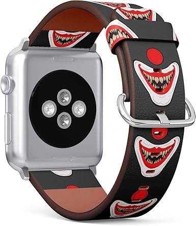 Amazon Com Cartoon Scary Clown Face Patterned Leather
