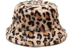 VOILIPEX Winter Fluffy Fuzzy Bucket Hat Plush Furry Faux Fur Fisherman Hats Warm Hat for Women