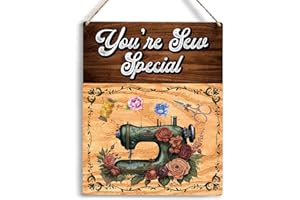 YCYD Retro Sewing Supplies Home Decor Wall Decor Sewing Accessories Wall Art Rustic Wooden Hanging Sign Quilting Supplies for Quilters Sewers Sewing Lovers Office Wall bedroom Sewing Room Living Room Decor