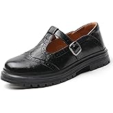 Mary Jane Shoes Women Platform Non-Slip Classics Brogues Round Toe T Ankle Strap Comfort Casual Oxford Dress Work Mary Jane Flat Shoes