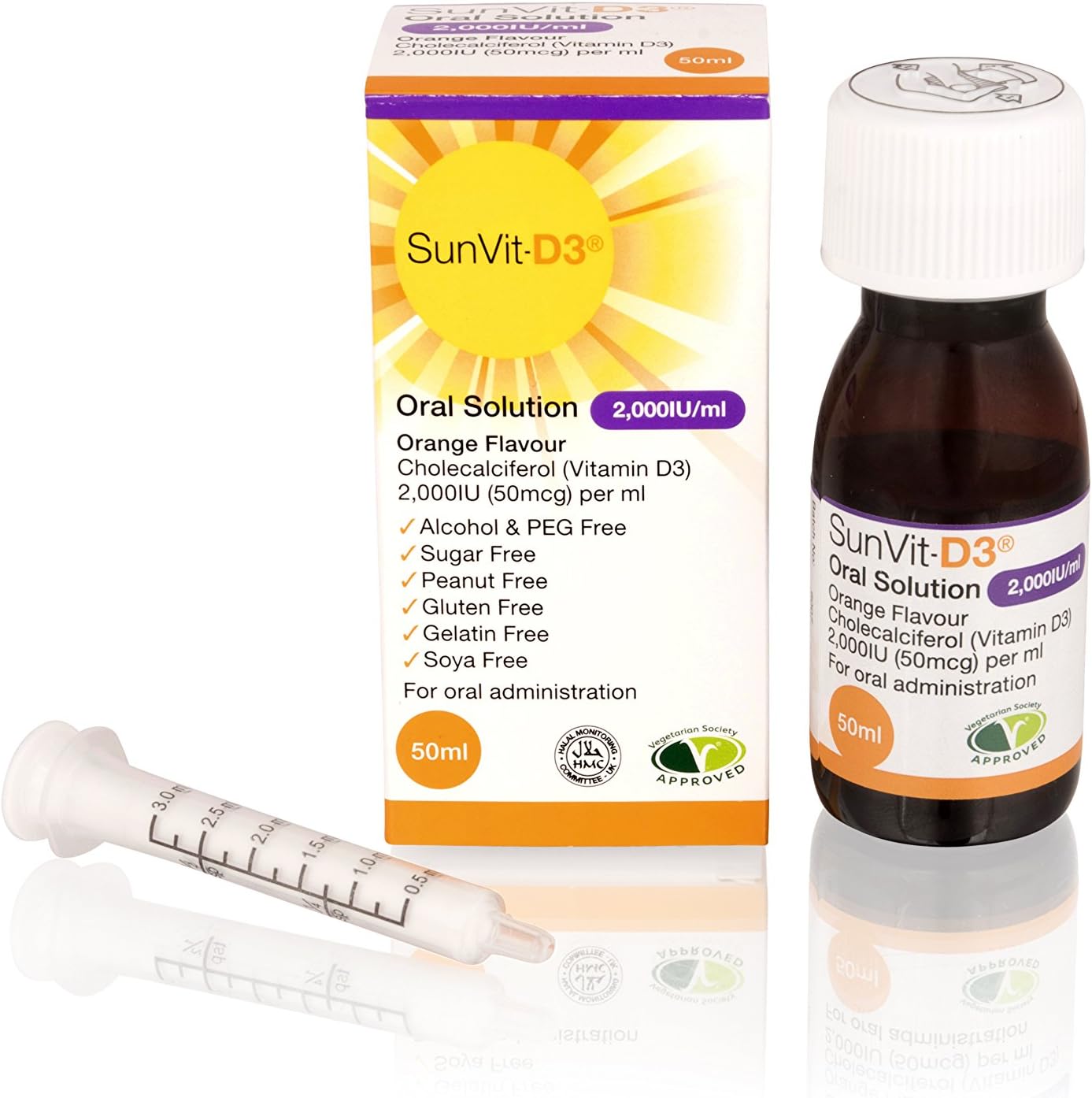 SunVit-D3 Vitamin D3 2000IU Oral Solution - Vitamin D for Kids, Non, 50 count (Pack of 1) - Image 3