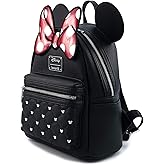 Loungefly Disney Minnie Mouse Bow Faux Leather Womens Double Strap Shoulder Bag Purse