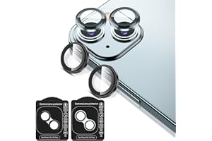 M MYBAT PRO MYBAT PRO [2x2 Pack] Camera Lens Protector for iPhone 15 6.1" & iPhone 15 Plus 6.7" Individual Metal Ring 9H Tempered Glass Camera Cover, HD Clear, Anti-Scratch, Drop Protection, Black + Blue