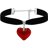 Sacina Black Heart Choker, Heart Necklace, Gothic Goth Vintage Necklace, Valentine Gift, Christmas Jewelry Gift for Women