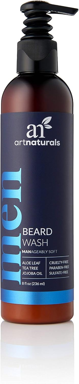 ArtNaturals Natural Beard Shampoo Wash - (8 Fl Oz/236ml) - Infused with Aloe Vera, Tea Tree and Jojoba Oil - Sulfate Free - Image 3