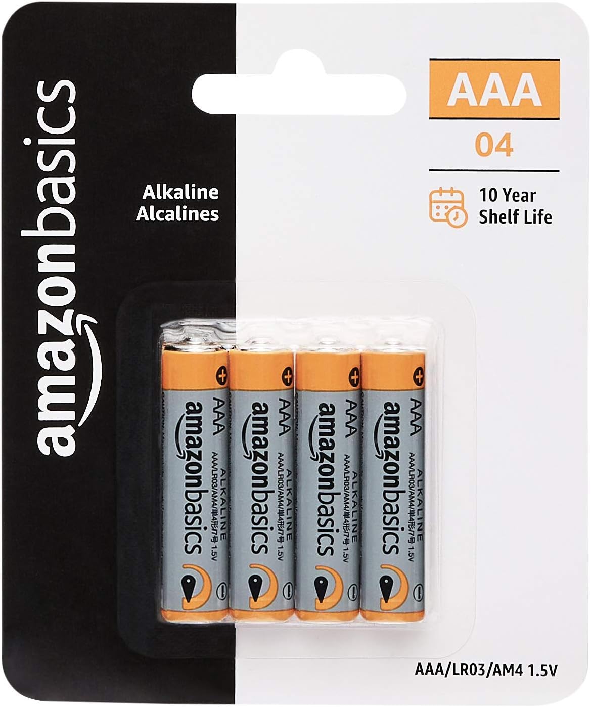 Basics AAA 1.5 Volt Performance Alkaline Batteries - Pack of 4: Electronics