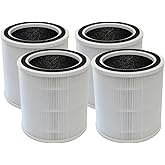 PUREBURG Replacement Filter Compatible with ECOSELF HAP604 Air Purifier,4-Pack H13 HEPA Activated Carbon 3-Stage Filtration Air Clean