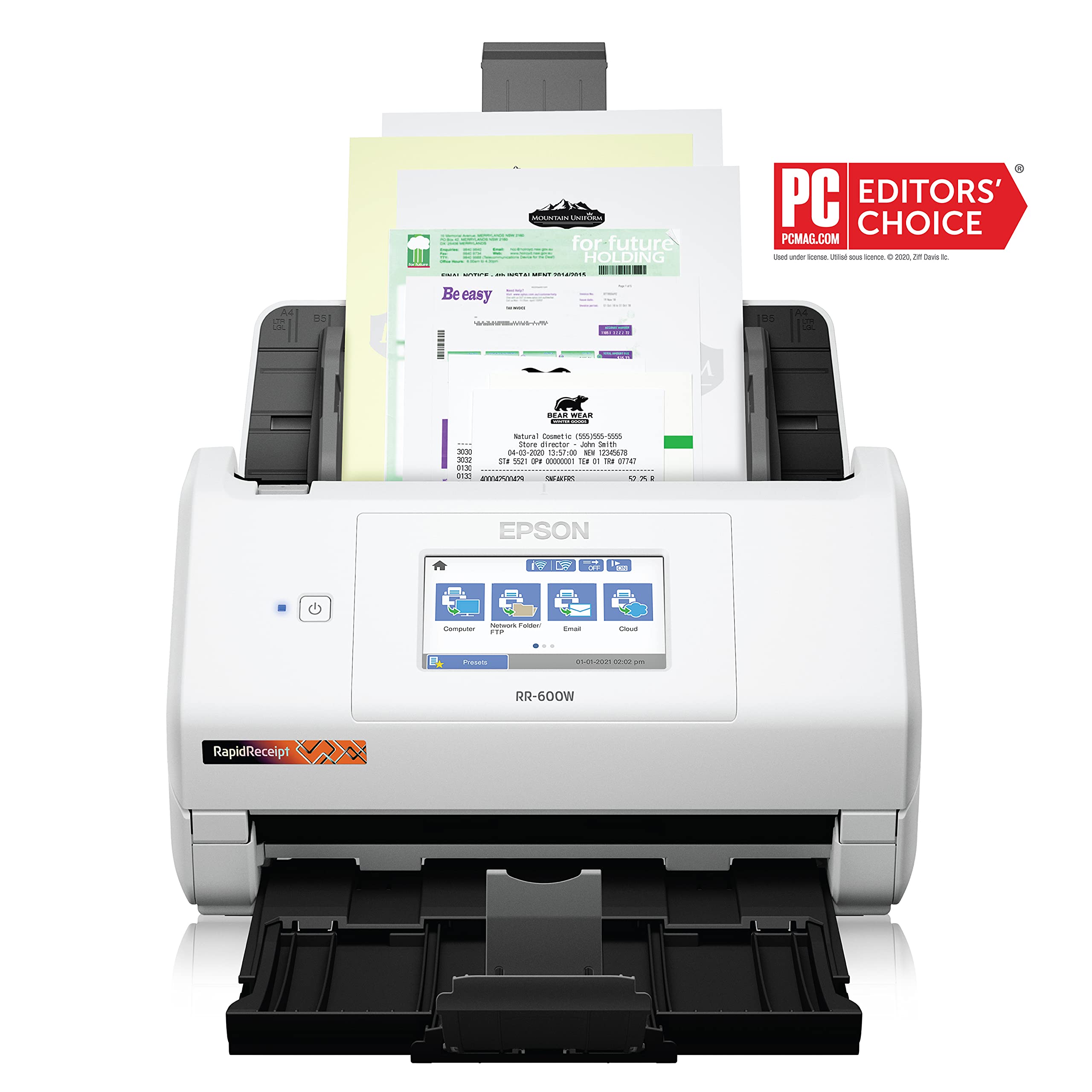 Epson RapidReceipt RR-600W Wireless Desktop Color Duplex Receipt and Document Scanner Bundle with Epson RapidReceipt RR-70W Wireless Mobile Receipt and Color Document Scanner