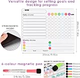 DODUOS 3 Magnetic Kids Chore Charts w/ 6 Markers Reusable Responsibility view 3