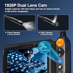 Endoscope Camera with Light, 5-inch Dual Lens 1920P