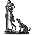 Sziqiqi Iron for Her - Couple Love Sculpture Iron for Couple Girlfriend Wife Him Black Statue Metal Figurines for Home Decor Wedding Christmas Birthday Gifts