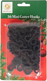 SHATCHI 36Pcs Black Mini Gutter Hooks S Shape Reusable Light Hangers view 6