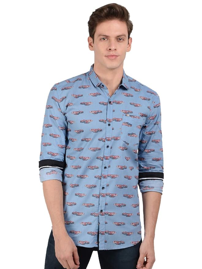 Buy Camisa Cotton Printed Shirts 100 Cotton for Men (XL) Blue at Amazon.in