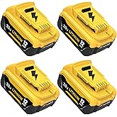 Ibanti 4 Packs 12000mAh Replacement for Dewalt 20V Max Battery Compatible with Dewalt 20V Battery DCB208 DCB209 DCB207 DCB206 DCB204 DCB203 DCB201 DCB200 DCD/DCF/DCG Series Cordless Tools