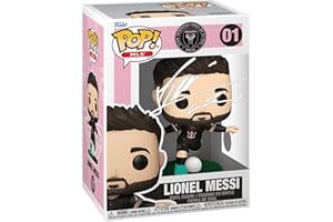 HOFSM.COM HALL OF FAME SPORTS MEMORABILIA Lionel Messi #01 Away Uniform Facsimile Signed Reprint Laser Autographed Funko POP! MLS: Soccer Inter Miami CF Figurine with Protector Case