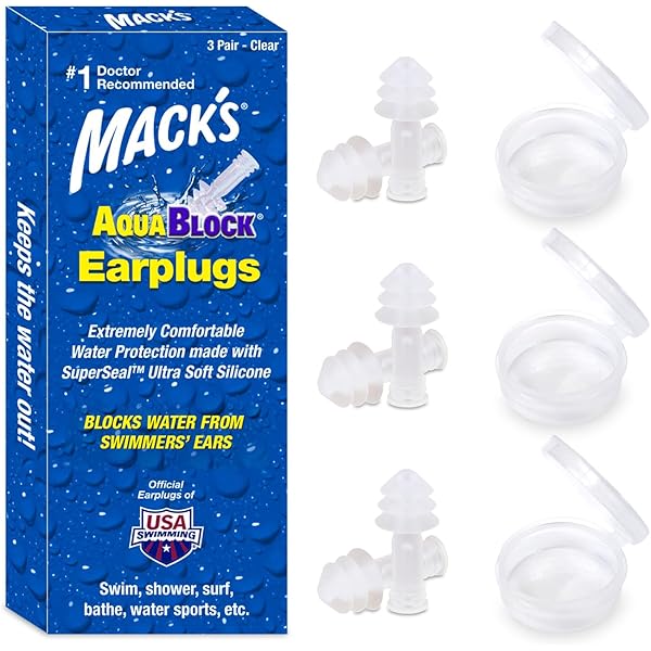 Bouchons D'oreilles WaterDam - Taille Mixte 1+2 Pour Enfants, Femmes, Ados - Imperméables & Confortables