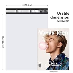Fuxury 12x15.5 200pc White Poly Mailers, Shipping