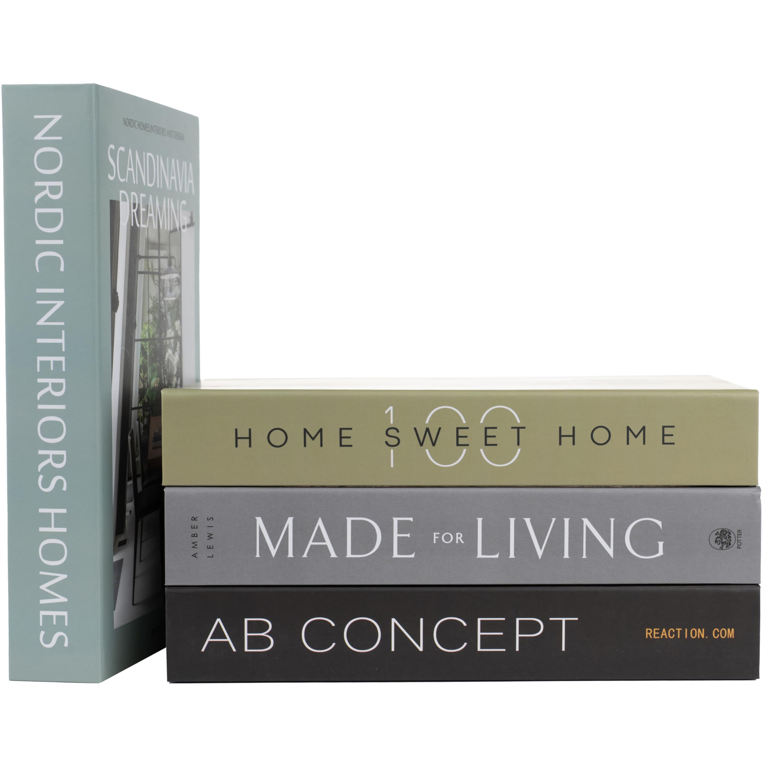 Photo 1 of PROBENEX Decorative Faux Books | Home Decor | Coffee Table | Bookshelf | Aesthetic Book Set | Living Room | Preppy | Stylish | Modern Decor (Olive_Large, Large)
