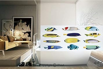 Amazon Com Ylljy00 Decorative Privacy Window Film Tropical Fish