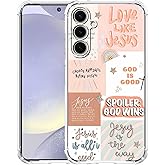 AOSSXIN Boho Jesus Collage Case for Samsung Galaxy S24,Christian Quote Bible Verse Pattern,Soft TPU Protective Cover Case Compatible with Galaxy S24