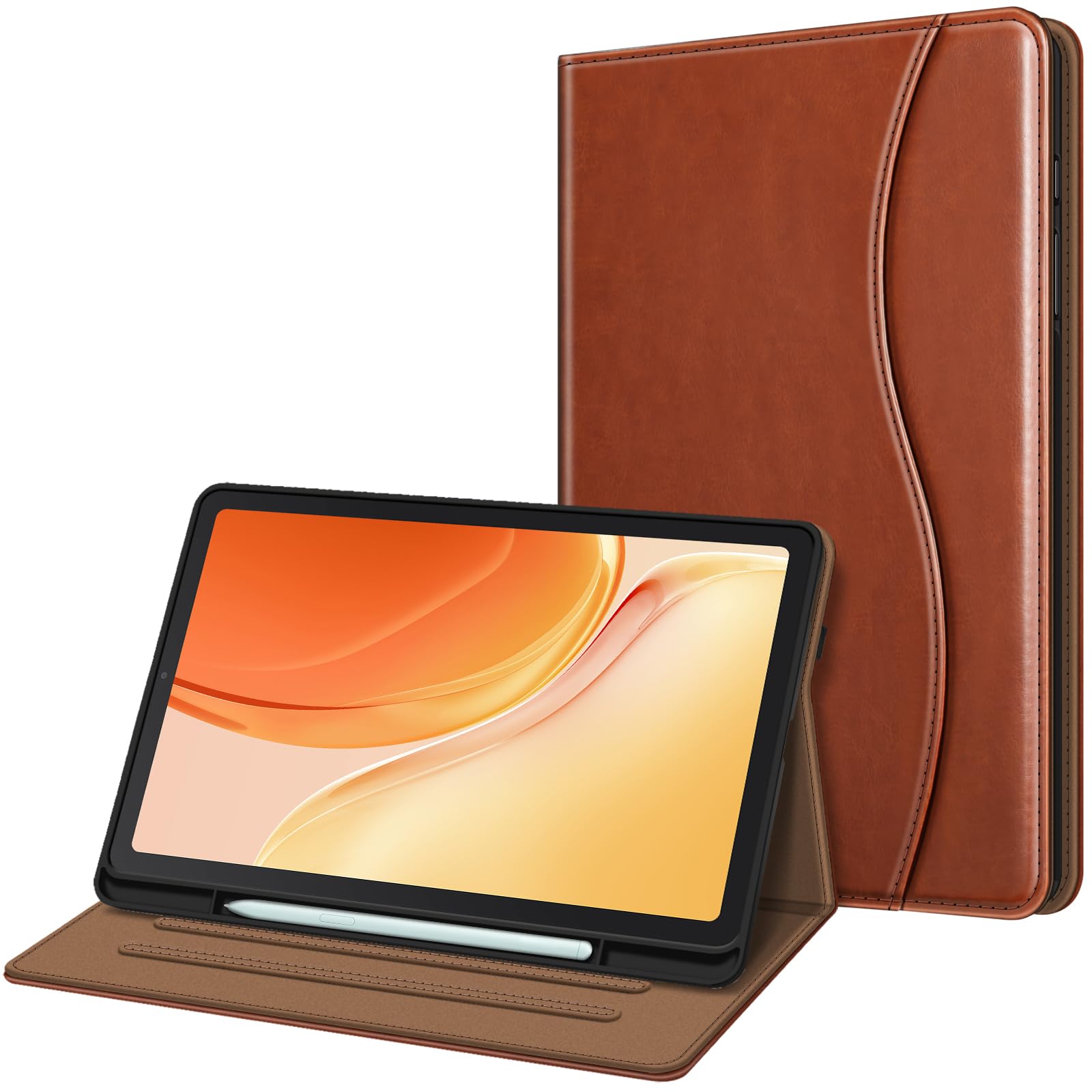 FINTIE Case for Samsung Galaxy Tab S6 Lite 10.4 Inch 2022/2020 (Model SM-P610/P613/P615/P619) with S Pen Holder, Multi-Angle Viewing Folio Stand Cover with Pocket, Wake/Sleep (Brown)