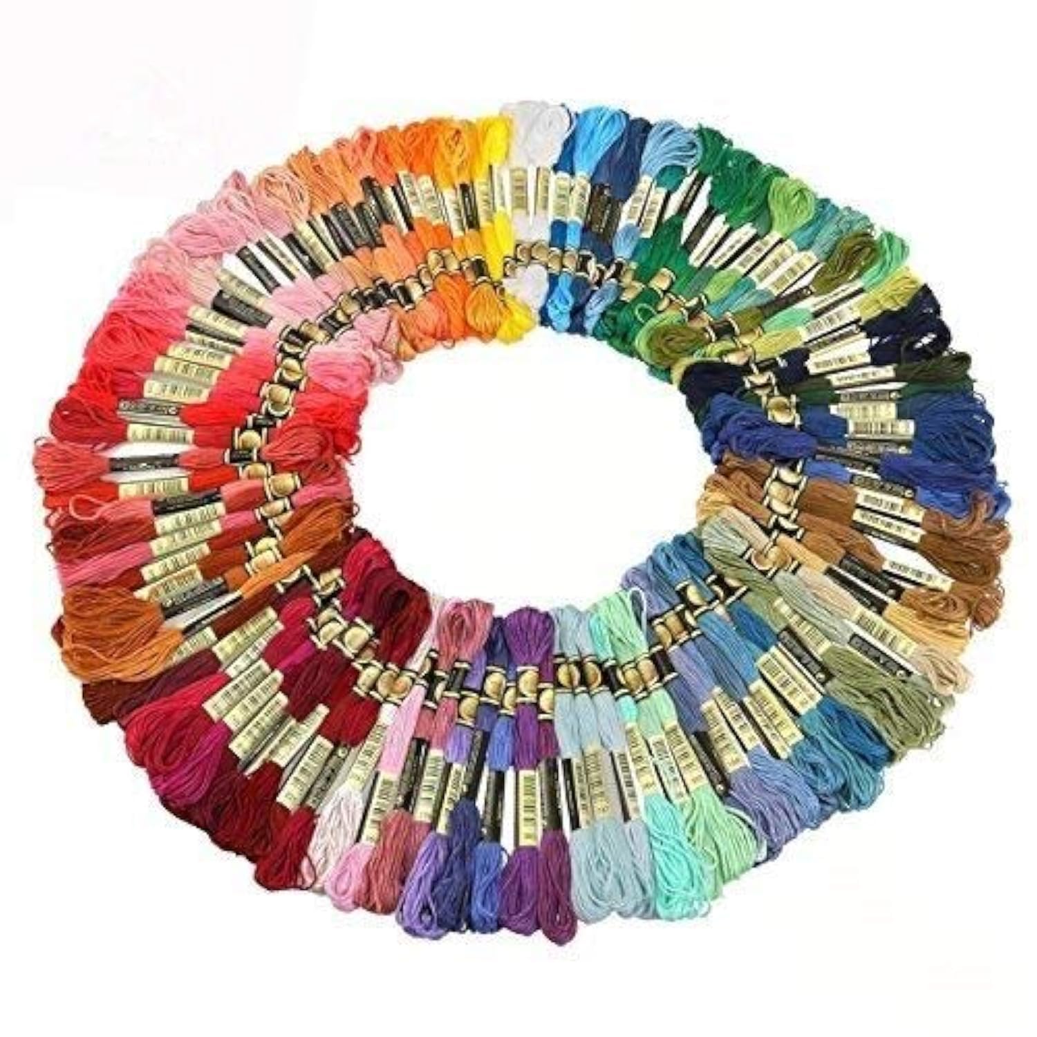 Cisixin Embroidery Threads Floss Sewing Threads 100 Skeins of 8M Multi-color Soft Cotton Cross Stitch (Random Color)