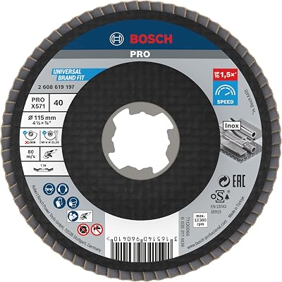 Bosch X571 X-Lock Flap Disc 115 mm G40 for Metal Angled Grinder