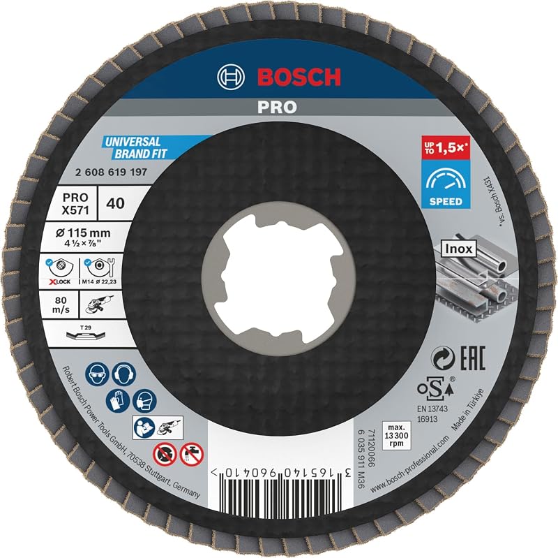 Bosch X571 X-Lock Flap Disc 115 mm G40 for Metal Angled Grinder