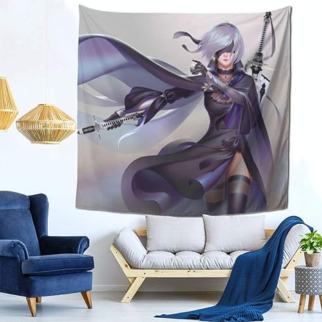 Amazon Co Jp タペストリー Nier Automata ニーア オートマタ 7 おしゃれ 多機能壁掛け リビングルーム ベッドルーム モダンなアート 装飾用品 部屋 模様替え 背景布 窓カーテン 個性ギフト 新居祝い150 150cm ホーム キッチン