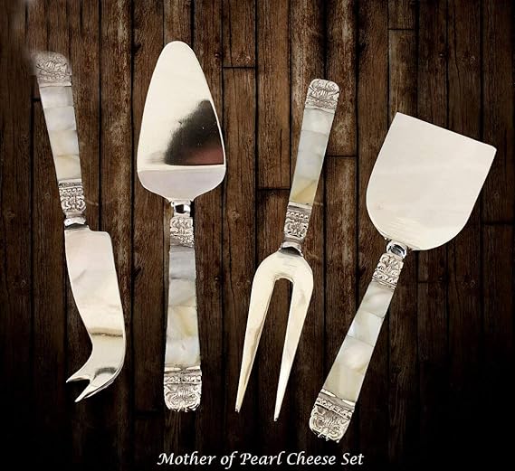 Buy Homez Decor Designer Mother of Pearl 4 Pcs.Cheese Knife Set Online