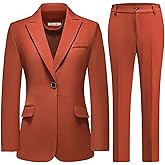 MODFUL Pant Suits for Women Business Suit Set 2 Piece Slim Fit Blazer Jacket One Button Formal Suit