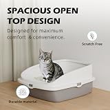 Vivo Technologies Cat Litter Tray Box Open Top with Detachable Rim 49x39x22cm view 2