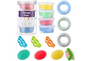 TORISING Hand Therapy Putty Kit, Grip Strength Trainer, Forearm Strengthener, Stress Balls, Hand Strengthening Devices 15Pcs 