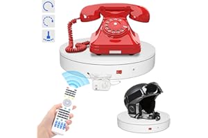 ComXim Rotating Display Stand with Remote Control, 360 Degree Motorized Platform 12.6in ，Automatic Mute Electric Turntable for Photography Product, 3D Scanning (12.6‘’ 88lb White)
