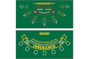 GSE Games & Sports Expert 36" x 72" Double-Sided Casino Layout Felt, Las Vegas Style Tabletop Mat for Parties, Home Entertainment, Poker Game Night