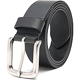 ayamoti Men's Casual Genuine Leather Belt, 100% Cow Leather 1 1/2" Wide, Classic Every Day for Men Work Business Casual
