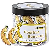RDJNVGU 60 Positive Banana Cards Jar, Non-Repetitive Affirmation Cards for Women, Stocking Stuffers for Teen Girls, Self Care Gift, Cute Funny Unique Birthday Gifts for Women Man Teens, Christmas Gift