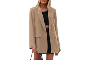 PRETTYGARDEN Fall 2025 Blazers for Women Business Casual Long Sleeve Lapel Pockets Dressy Suit Jackets Work Office Clothes
