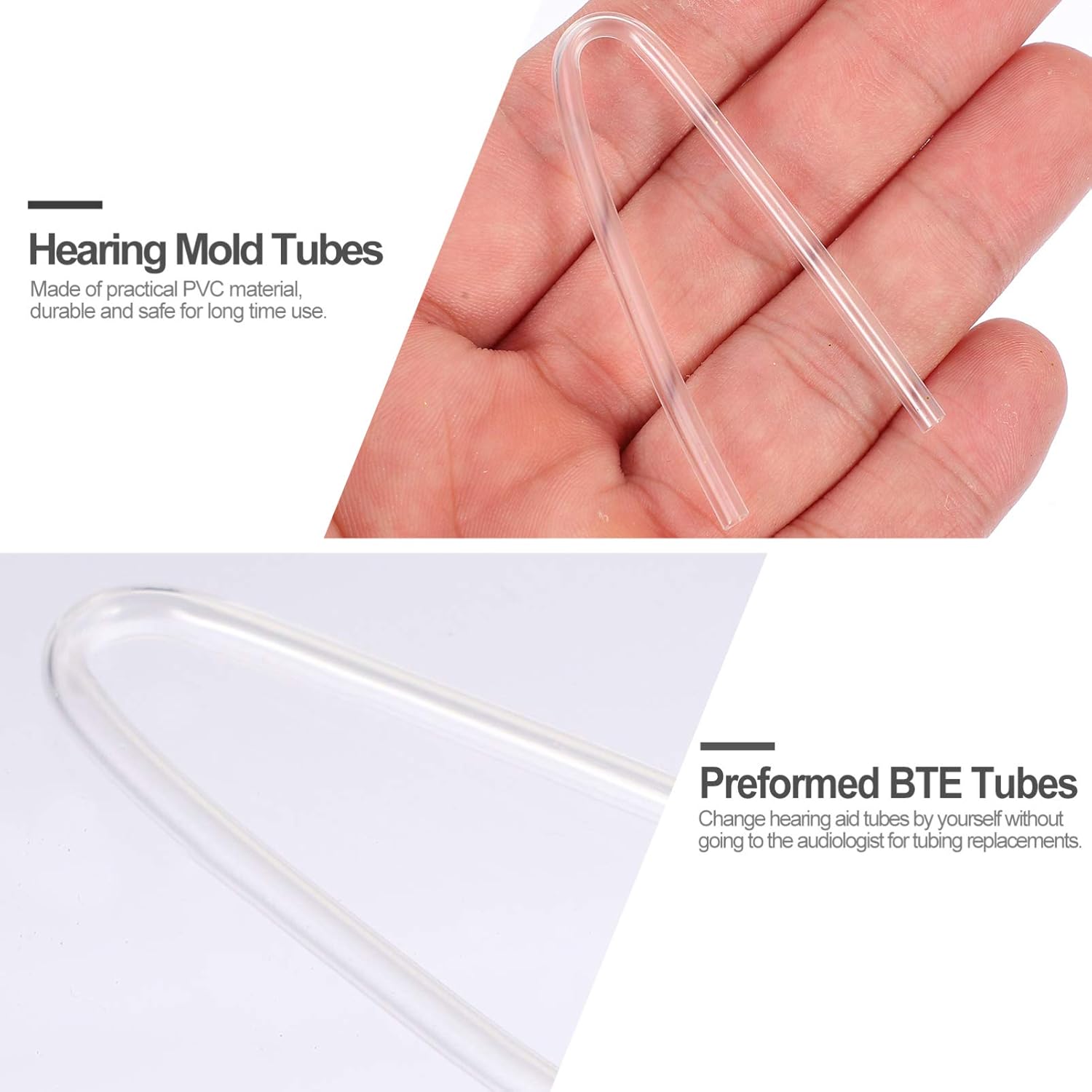 iplusmile Hearing Aid Tubes Preformed BTE Earmold Hearing Aid Tubes