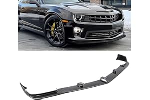 HECASA Front Bumper Lip Compatible with 2010-2013 Chevy Chevrolet Camaro V8 SS Lower Lip Splitter Spoiler Air Dam Diffuser Air Chin Body Plastic Kit Street Style 3Pcs (Carbon Fiber Style)